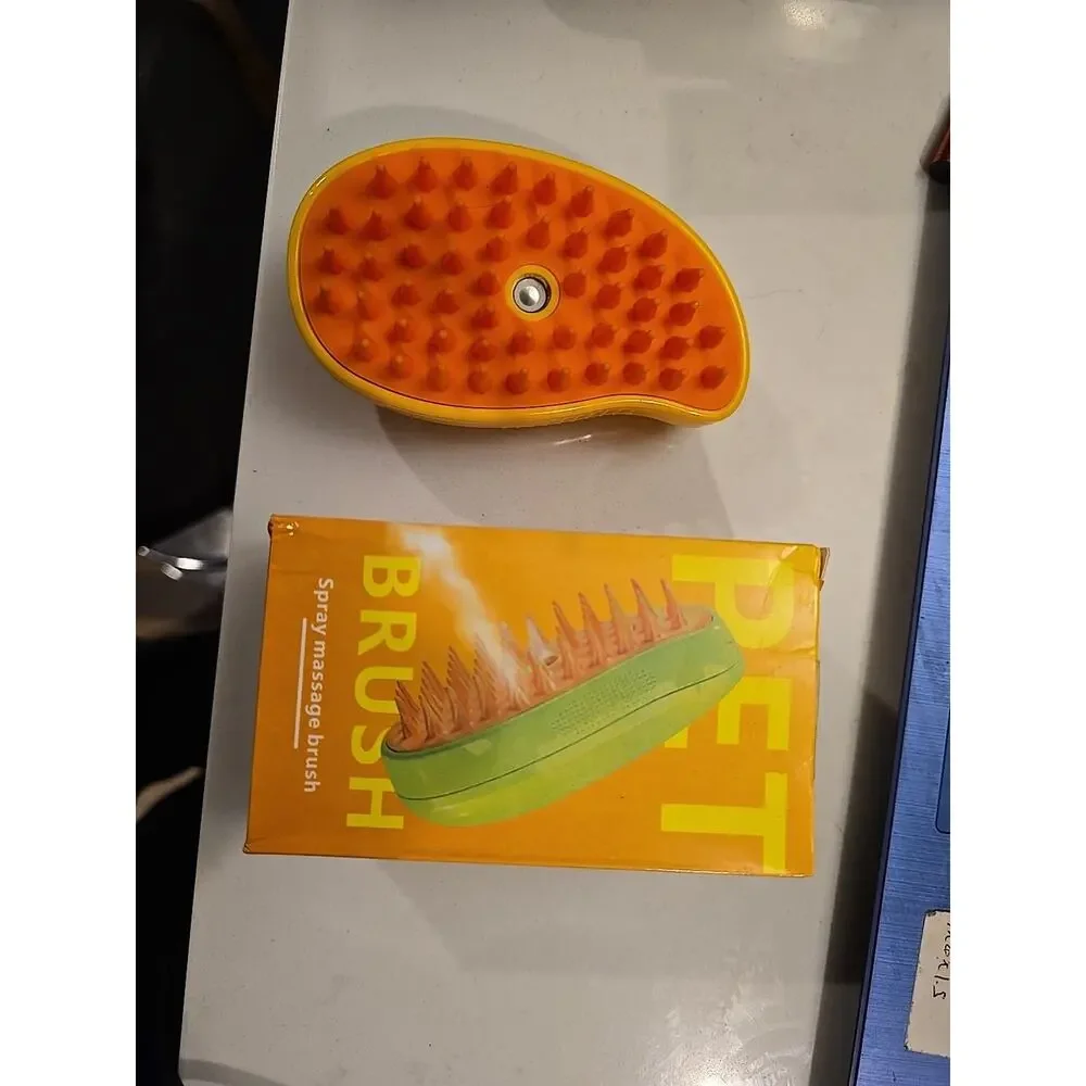 3-In-1 Steam Brush for Cat and Dog Deshedding Portable Pet Hair Removal Tool New